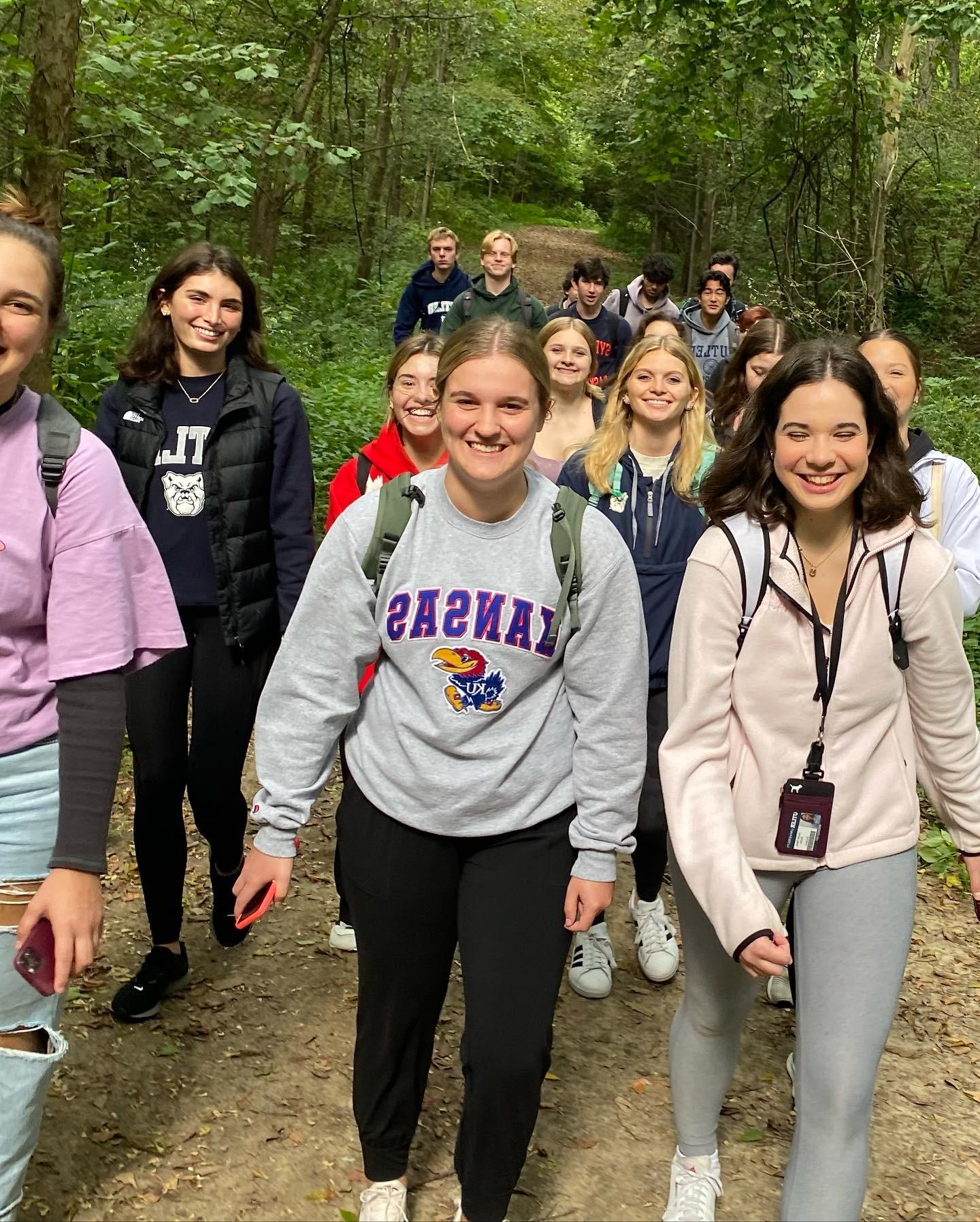 Professor Hudelson's Class on a Hike